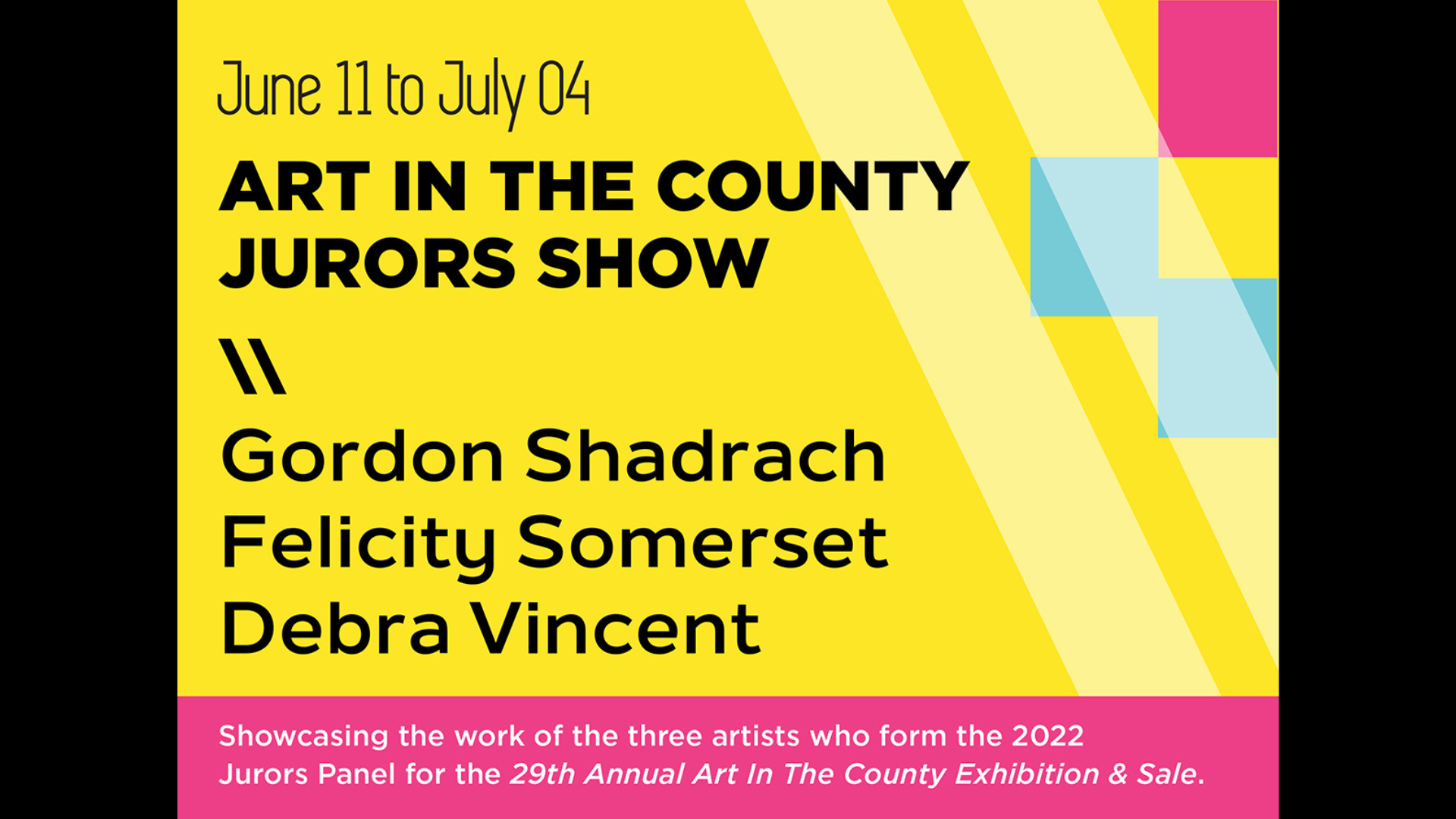 Promotional graphic for the Art in the County Juror Show